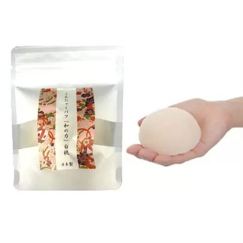 Спонж Конняку для умывания лица YAMAMOTO с экстрактом листьев персика, 1 шт