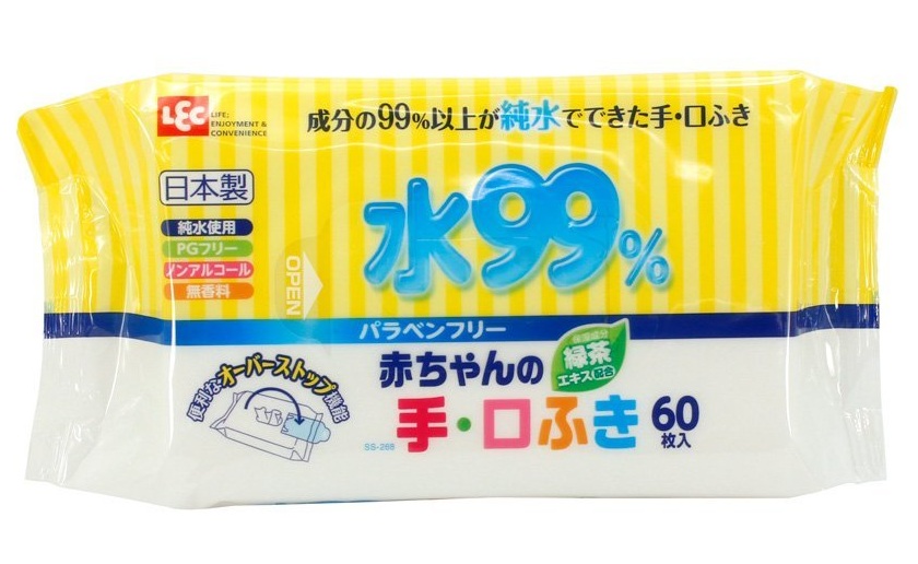 Детские влажные салфетки LEC iPLUS для лица и рук 180 х 150 мм, 60 штук х 3 упаковки