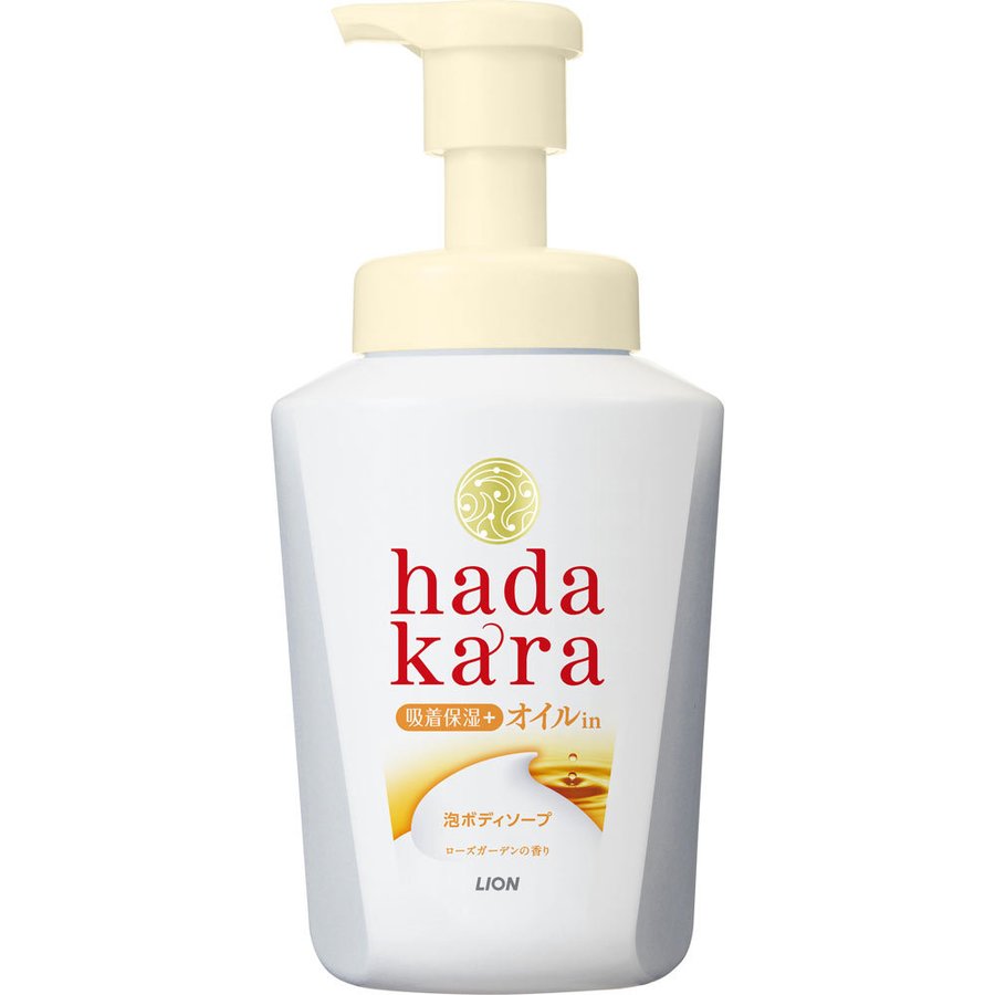 Увлажняющее мыло-пенка для тела LIONс ароматом розового сада Hadakara (дозатор) 530 мл