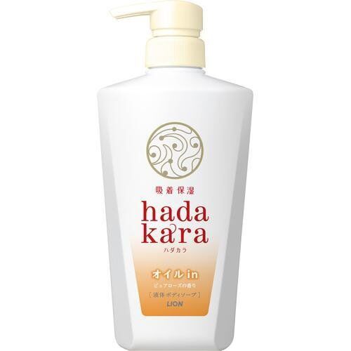 Жидкое мыло для тела LION с ароматом безупречной розы Hadakara (дозатор) 480 мл