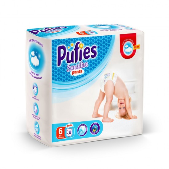 Подгузники-трусики для детей Pufies Sensitive Extra Large 38 (15+ кг)