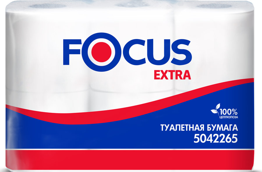 Бумага туалетная Focus Extra, 2 сл, 6 шт