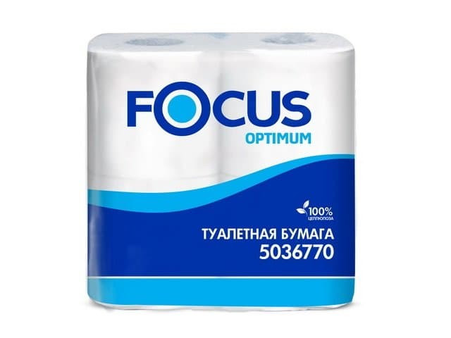 Бумага туалетная Focus Optimum, 2 сл, 4 шт