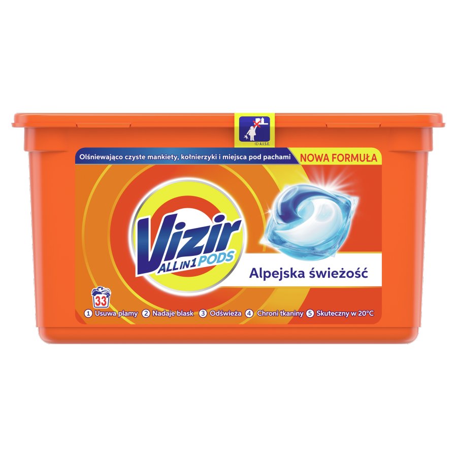 Капсулы для стирки белья Vizir , Альпийская свежесть на 33 стирки