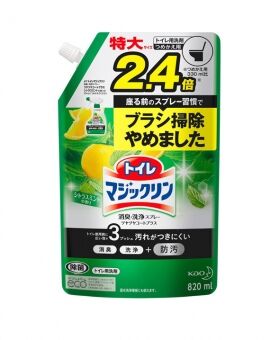 Чистящее и дезодорирующее пенящееся средство KAO Magiсclean для туалета с ароматом мяты и цитрусов (спрей, для предотвращения загрязнений) запасной блок 820 мл