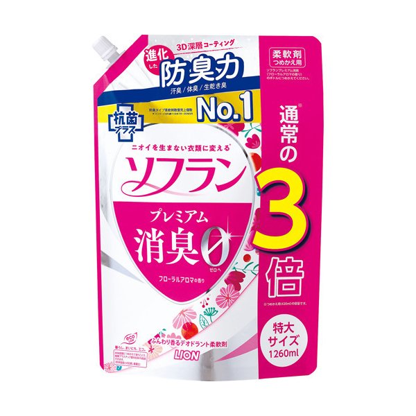 Кондиционер для белья LION SOFLAN (натуральный аромат роз) 1260 мл