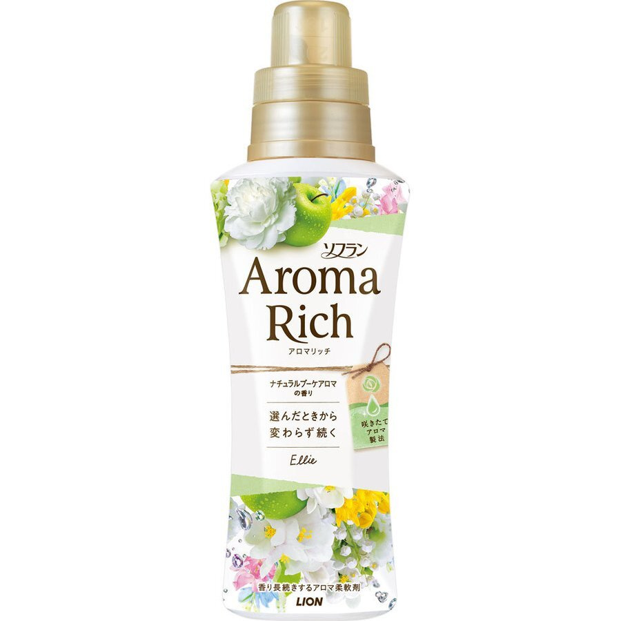 Кондиционер для белья LION Aroma Rich Ellie / Элли аромат натуральных масел (аромат унисекс) 520 мл