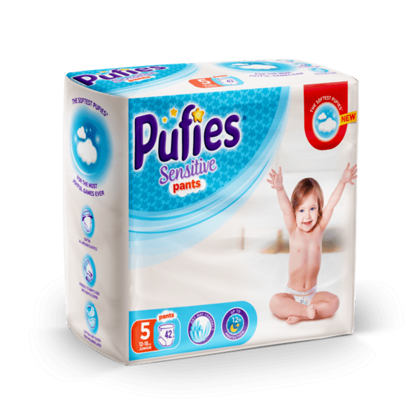 Подгузники-трусики для детей Pufies Sensitive Junior 42 (12-17 кг)