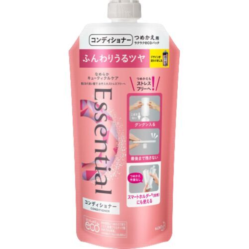 Кондиционер KAO Essential для сухих и повреждённых волос разглаживающий кутикулу Объём и блеск 340 мл