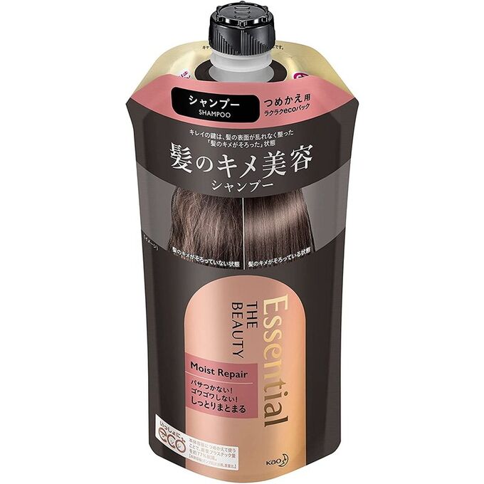 Шампунь KAO Essential The Beauty для повреждённых волос Увлажнение и восстановление 340 мл (мягкая упаковка с крышкой)