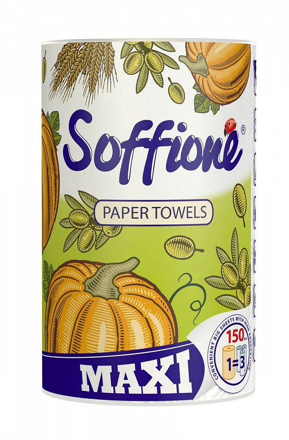 Бумажные полотенца серии Soffione Maxi, 2 сл 1 рул