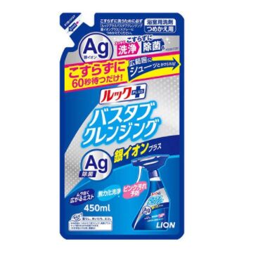 Чистящее средство для ванной комнаты LION Look Plus быстрого действия (аромат трав и мяты + ионы серебра), запасной блок, 450 мл