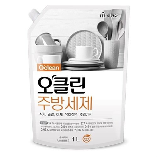 Жидкость для мытья посуды Mukunghwa O'Clean, запасной блок с крышкой, 1 л