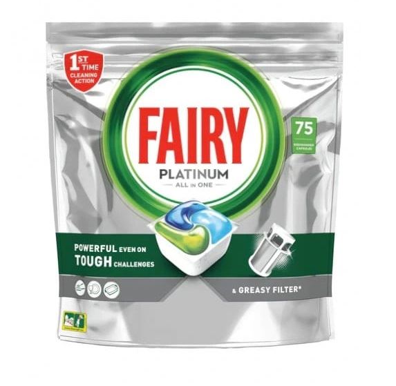 Капсулах для посудомоечных машин Fairy Platinum All in One 75 шт