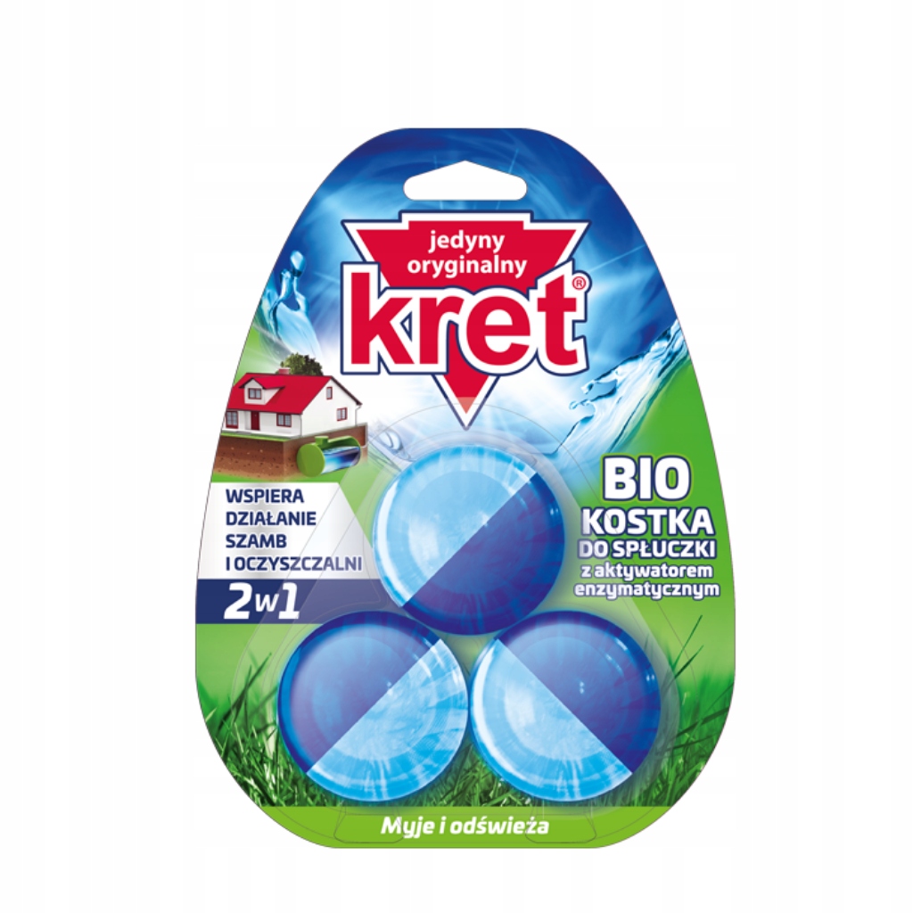 Таблетки для сливного бачка унитаза в подвесных блоках KRET Bio 3х50 гр