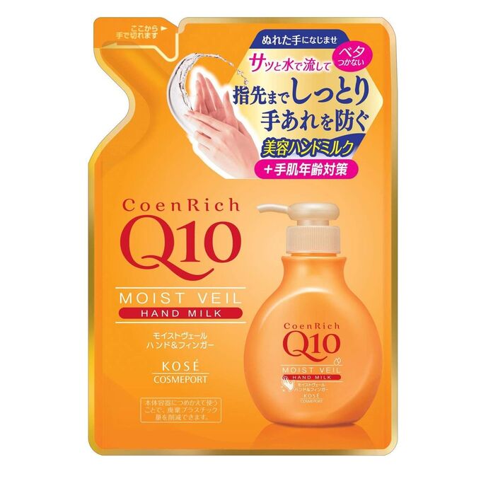 Увлажняющее и создающее вуаль лёгкое молочко KOSE для рук с коэнзимом Q10, (сменная упаковка), 170 мл