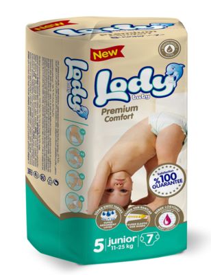 Подгузники для детей LODY BABY JUNIOR (11-25 кг) 7 шт