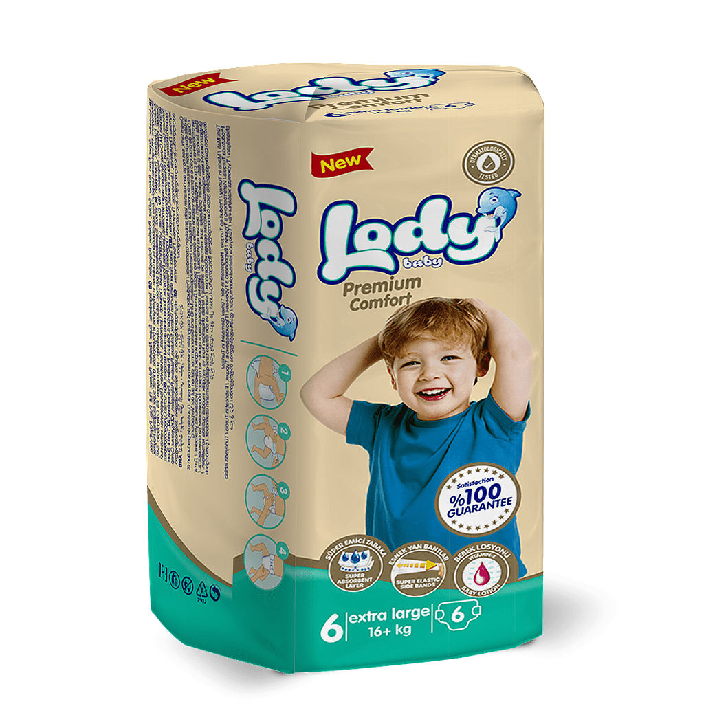 Подгузники для детей LODY BABY XL (16 + кг) 6 шт