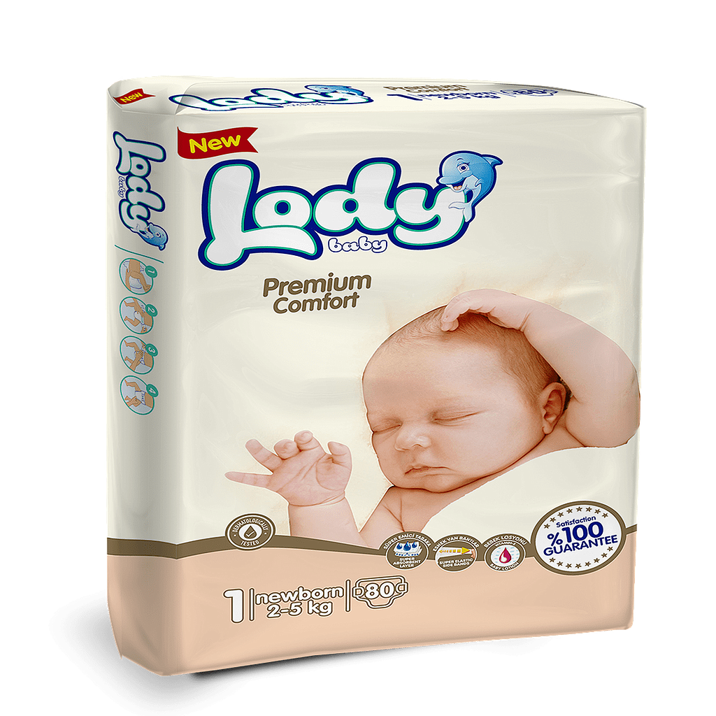 Подгузники для детей LODY BABY NEWBORN (2-5 кг) 80 шт