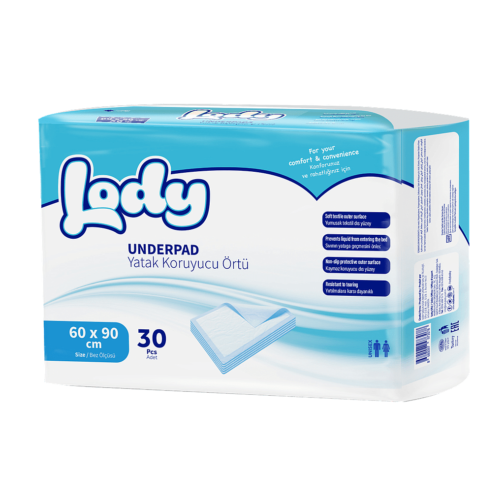 Пеленки LODY UNDERPED 60X90 см, 30 шт