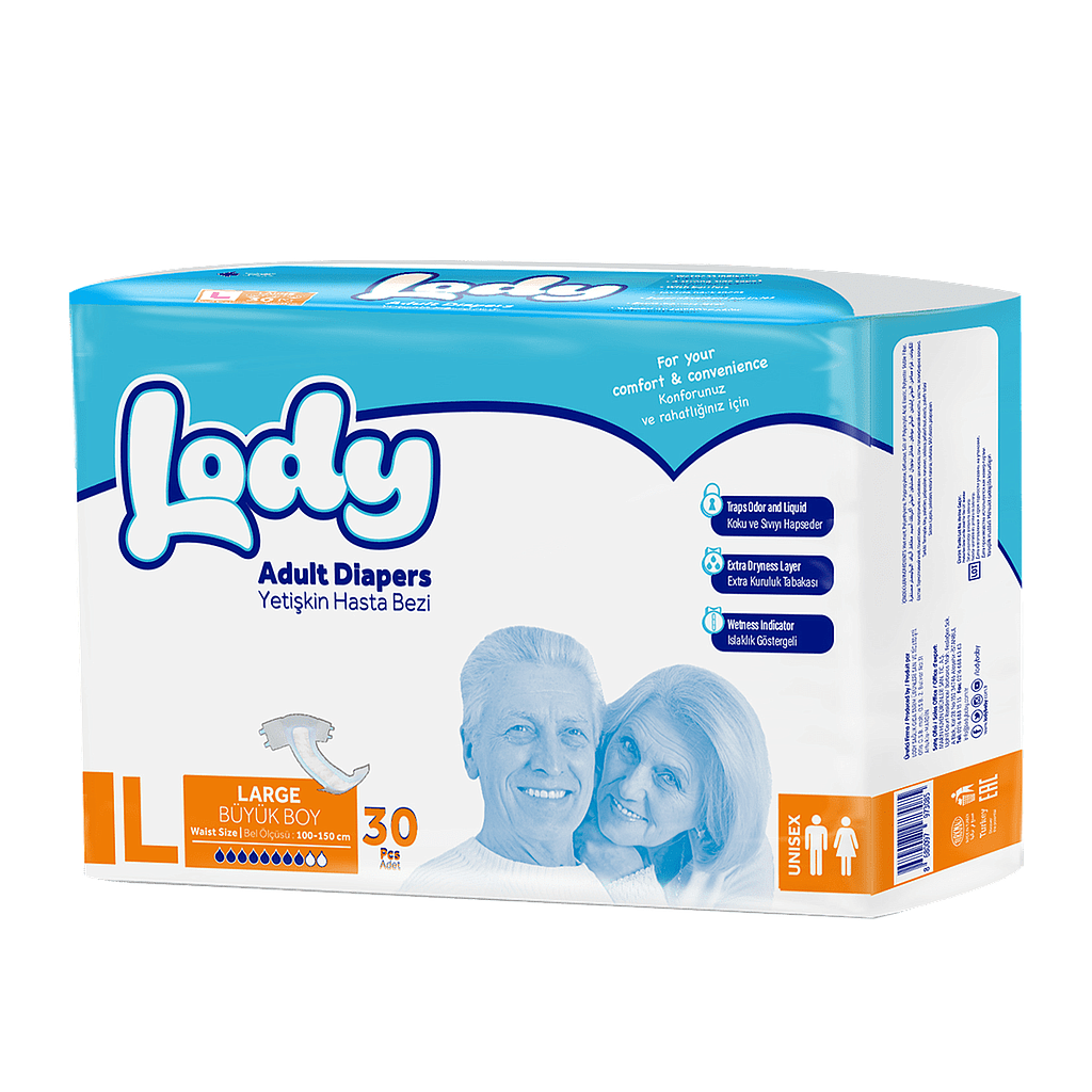 Подгузники для взрослых LODY ADULT DIAPER LARGE 30 шт