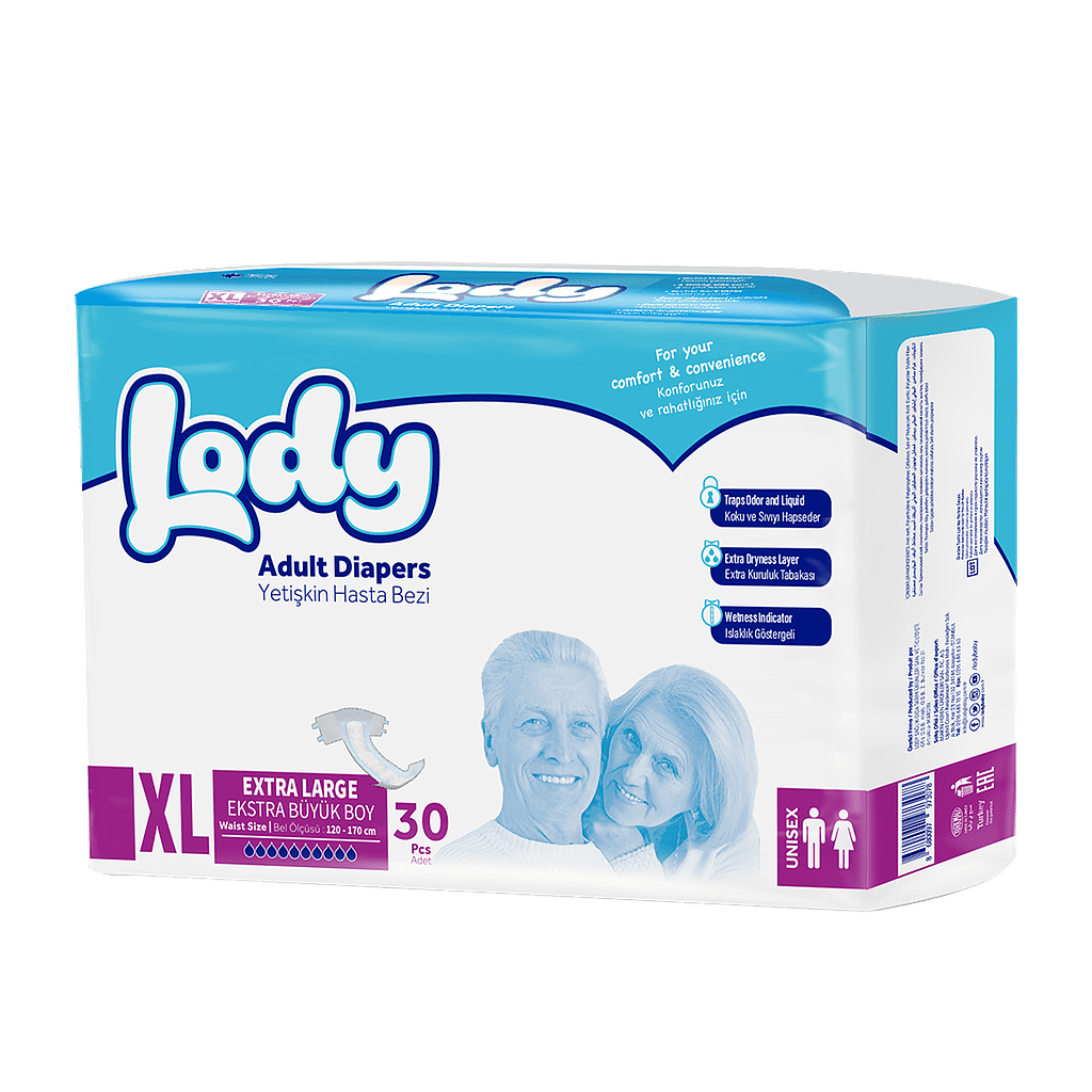 Подгузники для взрослых LODY ADULT DIAPER EXTRA LARGE 30 шт