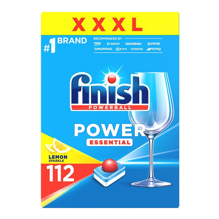 Таблетки для посудомоечных машинах Finish Powerball All in 1 Power Essential без добавления фосфатов 112 шт