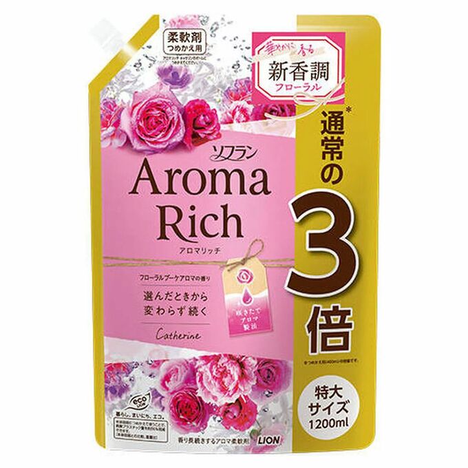 Кондиционер для белья LION Aroma Rich Catherine / Катрин с ароматом натуральных масел 1,2 л