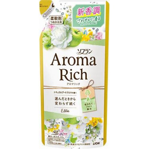Кондиционер для белья LION Aroma Rich Ellie / Элли с ароматом натуральных масел, 400 мл