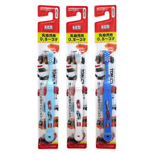 Детская зубная щетка EBISU (Машинки) с суперкомпактной головкой для САМОСТОЯТЕЛЬНОЙ чистки зубов и чистки зубов родителями (от 0,5 до 3 лет)