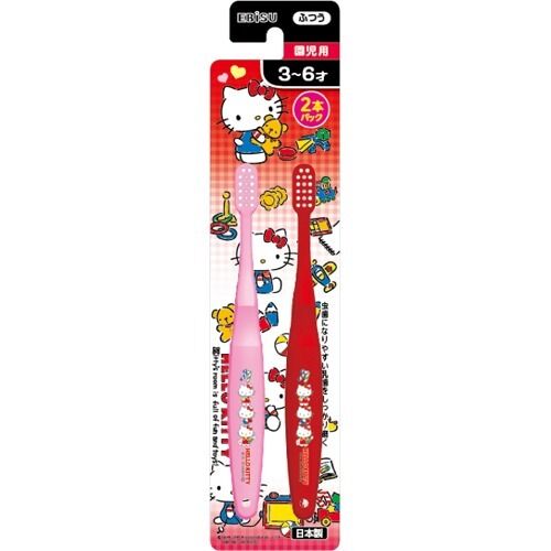 Детская зубная щетка EBISU (Котята) с компактной головкой для самостоятельной чистки зубов (от 3 до 6 лет) 2 шт