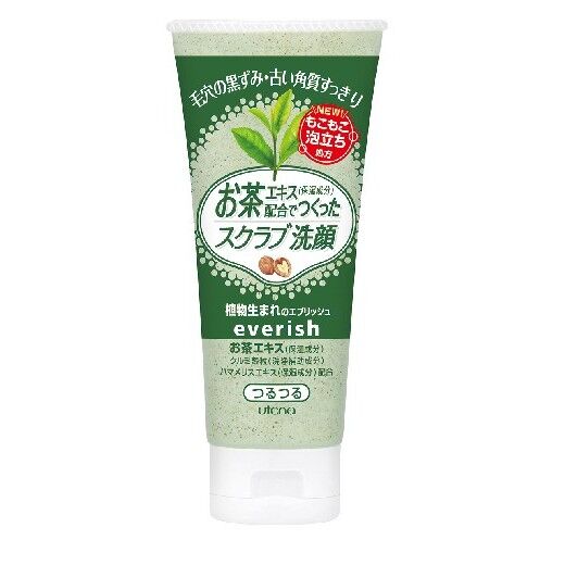 Скраб для лица Utena Everish из скорлупы грецкого ореха с зелёным чаем и гаммамелисом 130 гр