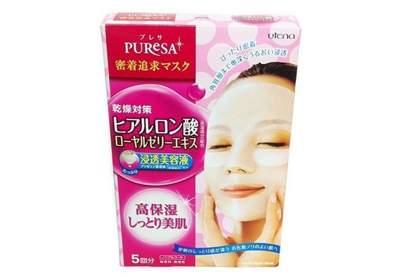 Косметическая маска UTENA Puresa для лица с гиалуроновой кислотой и маточнвм молочком (увлажняющие) 5шт*15мл