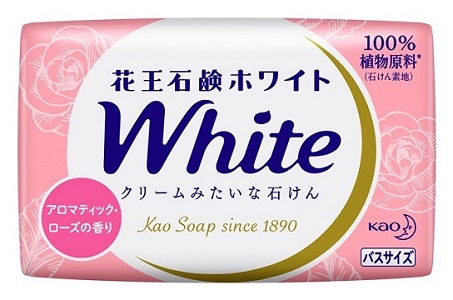 Натуральное увлажняющее туалетное мыло KAO White со скваланом (роскошный аромат роз) 85 гр