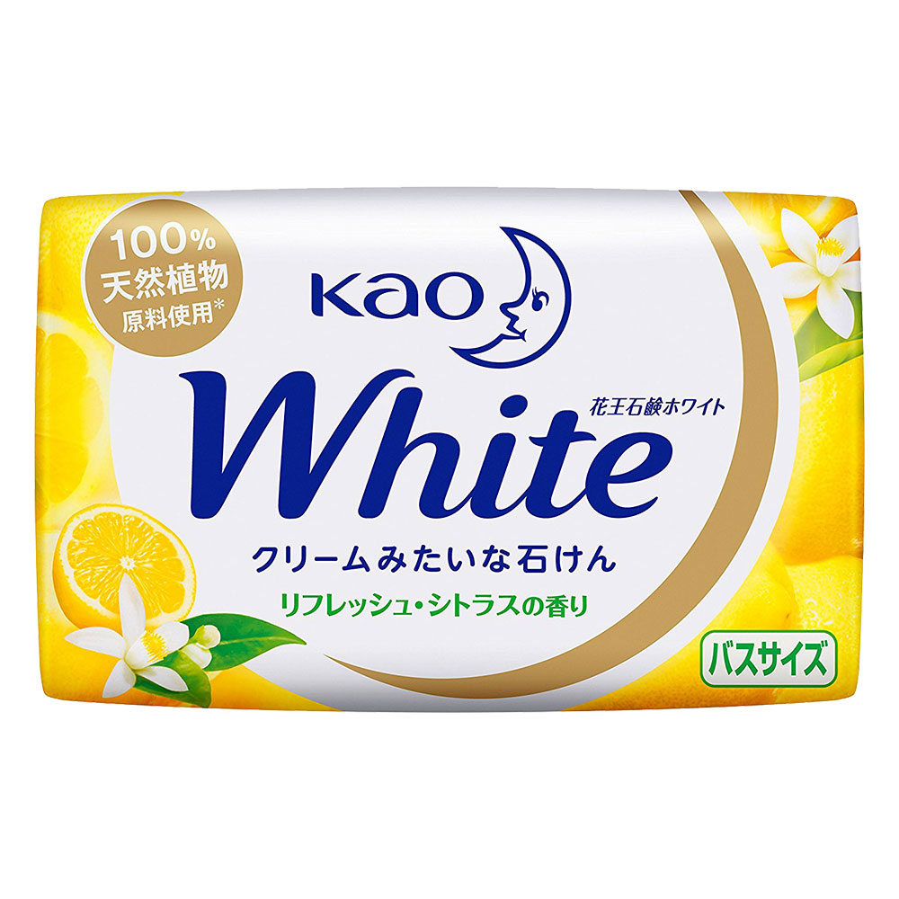 Натуральное увлажняющее туалетное мыло KAO White со скваланом (сочный аромат лимона) 85 гр