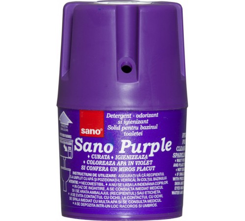 Гигиеническое средство для мытья унитаза SANO Purple (для установки в сливной бачок), 150 гр