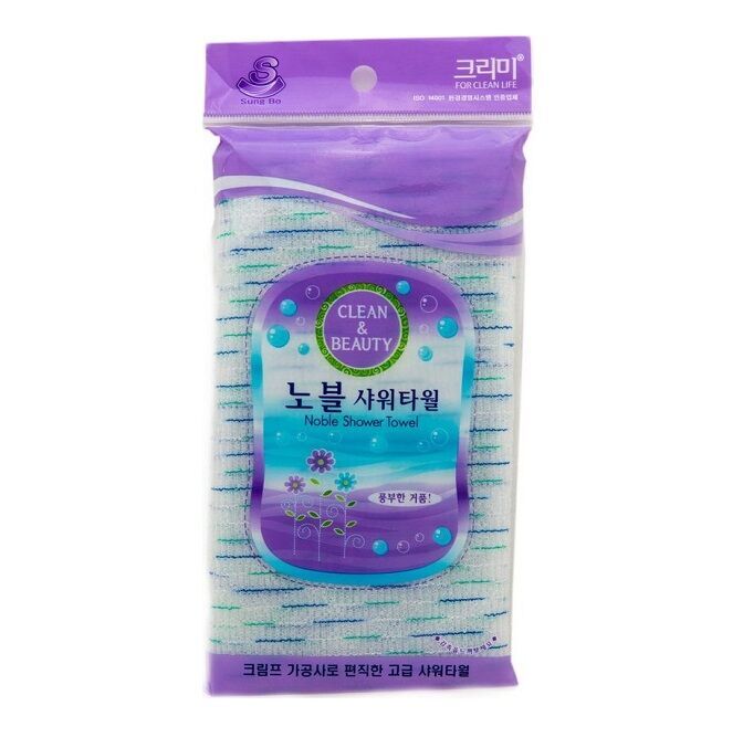 Мочалка для тела с плетением Sung Bo Cleamy Волна и полиэстеровыми нитями (средней жёсткости) размер 28 см х 95 см