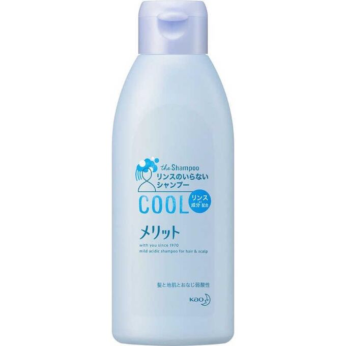 Увлажняющий 2 в 1 шампунь-кондиционер KAO Merit для кожи головы, склонной к перхоти и зуду, с охлаждающим эффектом (слабокислотный) 200 мл