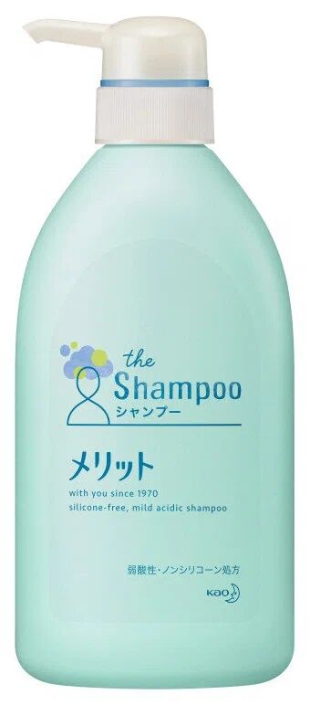 Успокаивающий шампунь KAO Merit для чувствительной кожи головы, склонной к перхоти и зуду, (слабокислотный, без силиконов) 480 мл