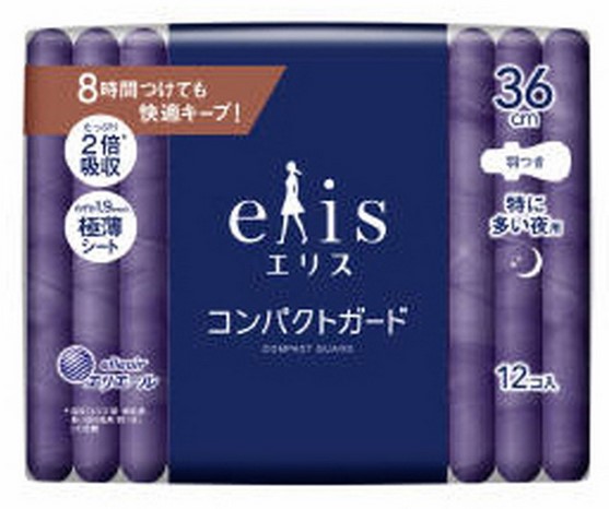 Ночные тонкие гигиенические прокладки DAIO с увеличенной клеевой поверхностью (с крылышками (Супер+) 36 см) 12 шт