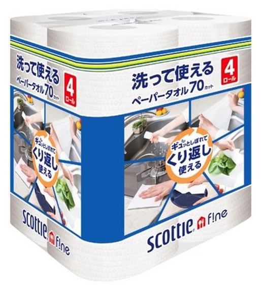 Многоразовые нетканые кухонные полотенца Nippon Crecia 70 листов х 4 рулона