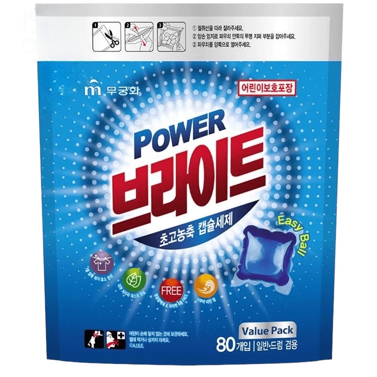 Жидкое средство MUKUNGHWA для стирки Морской бриз,  ультраконцентрированное / капсулы, 80 шт