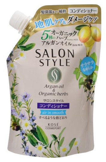 Кондиционер для кожи головы и волос Объём и гладкость KOSE Salon Style 360 мл запасной блок