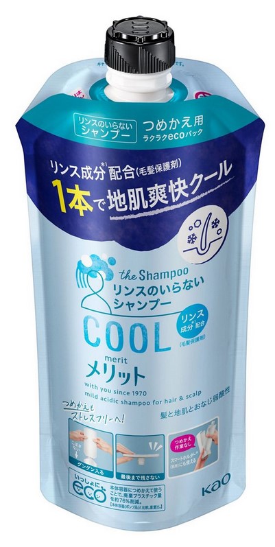 Шампунь-кондиционер KAO для кожи головы, Увлажняющий 2 в 1, склонной к перхоти и зуду, препятствующий оседанию пыли с охлаждающим эффектом (сменная упаковка) 340 мл