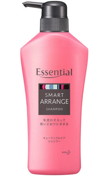 Шампунь KAO Essential для сухих и повреждённых волос разглаживающий кутикулу /Объем и блеск/ 480 мл