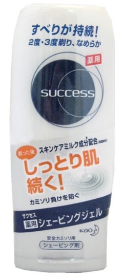 Увлажняющий гель KAO Success для бритья (Гладкое скольжение) для бритв с двойным лезвием (без ментола) 180 гр