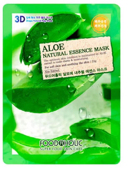 Тканевая 3D маска FOODAHOLIC с натуральным экстрактом алоэ Vera 23 гр