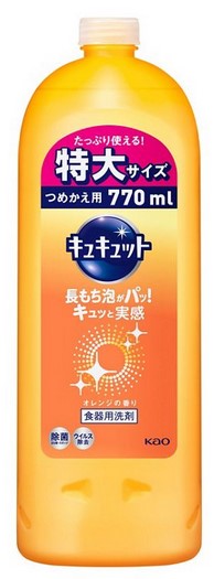 Средство для мытья посуды KAO CuCute (с ароматом апельсина / быстрое смывание) 770 мл