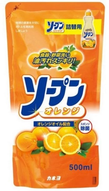 Жидкость для мытья посуды Kaneyo - Сладкий апельсин, запасной блок, 500 мл