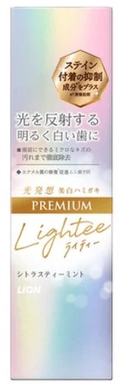 Зубная паста LION Lightee Premium со вкусом мяты и бергамота 100 гр